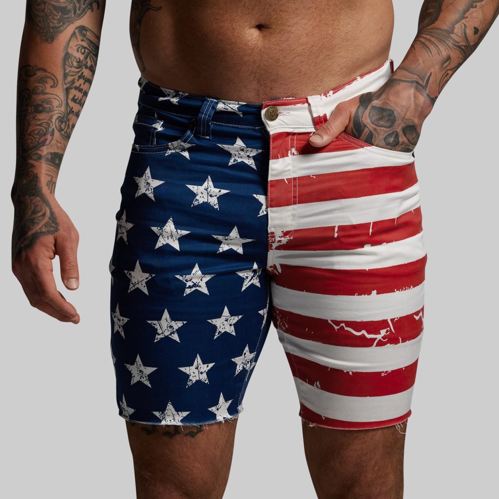 FLEX Stretchy Jort 7 (American Flag)