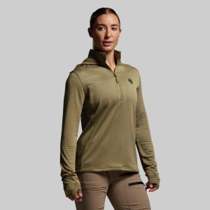 Women's Quiver Half Zip Hoodie 2.0 (OD Green)