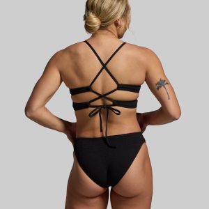 Harbor Crinkle Bikini Bottom (Black)